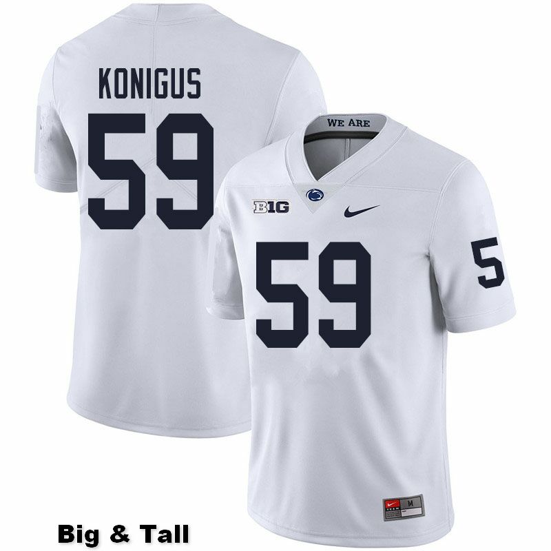 NCAA Nike Men's Penn State Nittany Lions Kaleb Konigus #59 College Football Authentic Big & Tall White Stitched Jersey GLO4698VK